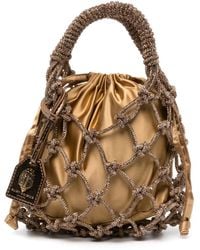 Kurt Geiger - Crystal-Embellished Macramé Tote Bag - Lyst