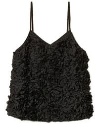 Twinset - Crêpe De Chine And Tulle Top With Flowers - Lyst