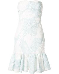 Bambah - Schulterfreies Kleid mit Blumen-Print - Lyst