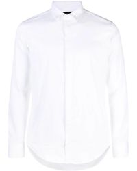 Emporio Armani - Classic-Collar Concealed Button-Fastening Shirt - Lyst