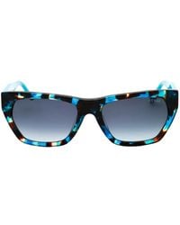 GUESS EYEWEAR - Tortoiseshell-Effect Rectangle-Frame Sunglasses - Lyst