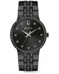 Bulova - Gemmed Crystal-Embellished Stainless-Steel 40Mm Watch - Lyst
