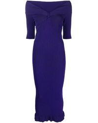 Philosophy Di Lorenzo Serafini - Off-Shoulder Knitted Midi Dress - Lyst