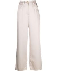 Brunello Cucinelli - High-waisted Wide-leg Trousers - Lyst