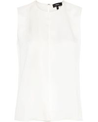 Theory - Pleat Detail Silk Blouse - Lyst