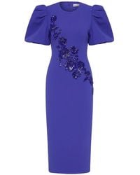 Rebecca Vallance - Evolet Puff Sleeve Midi Dress - Lyst