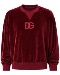 Dolce & Gabbana - Logo-Embroidered Velvet-Texture Sweater - Lyst