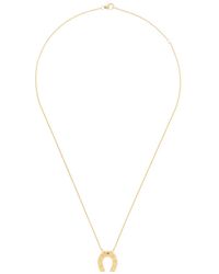 Harwell Godfrey - 18Kt Mini Horseshoe Pendant Necklace - Lyst