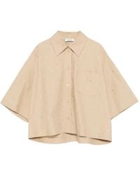 Sandro - Cotton Shirt With Rhinestones - Lyst
