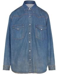 Maison Margiela - Indigo Denim Classic Collar Shirt - Lyst