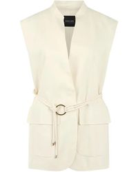 Marc Cain - Gilet Met Ronde Opstaande Kraag En Ceintuur - Lyst