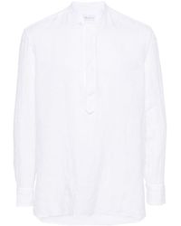 Tagliatore - Embroidered-motif Linen Shirt - Lyst