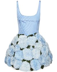 Oscar de la Renta - Floral-appliqué Mini Dress - Lyst