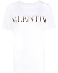 Valentino Garavani - Logo-Print Cotton T-Shirt - Lyst