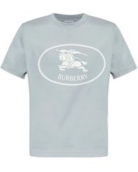 Burberry - Katoenen T-Shirt Met Ovalen Logo - Lyst