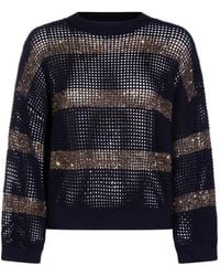 Brunello Cucinelli - Sequin-Embellished Open-Knit Sweater - Lyst