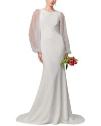 Willa - Embellished Mesh-Sleeve Maxi Dress - Lyst