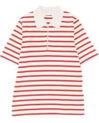 Jil Sander - Striped Zip-Up Polo Shirt - Lyst