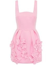 LEO LIN - Piper Floral-Detail Square-Neck Mini Dress - Lyst