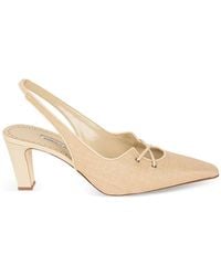 Manolo Blahnik - Raffia Lace-Up Pumps - Lyst