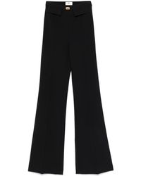 Elisabetta Franchi - Hose Aus Krepp Mit Logo-Schild - Lyst