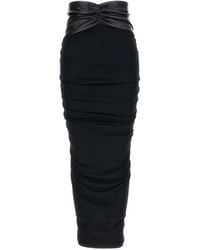 ANDAMANE - Ursula Draped Midi Skirt - Lyst