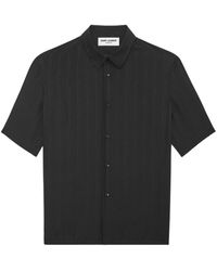 Saint Laurent - Cassandre Striped Organic Silk Shirt - Lyst