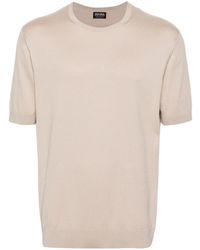 ZEGNA - Gestricktes T-Shirt Mit Rundhalsausschnitt - Lyst