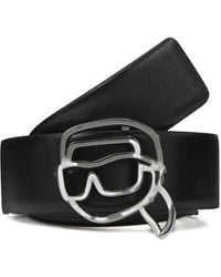 Karl Lagerfeld - Cinturón reversible de piel - Lyst