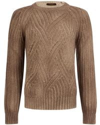 Moorer - Dodecaltc Cable-Knit Raglan-Sleeve Sweater - Lyst