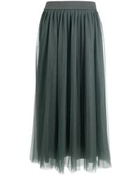 Fabiana Filippi - Elasticated-Waist Tulle Midi Skirt - Lyst