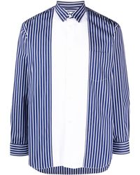 Comme des Garçons - Panelled Striped Cotton Shirt - Lyst