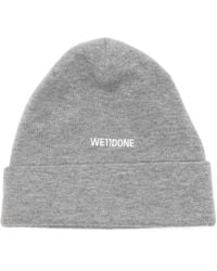 we11done - Logo-Embroidered Wool Beanie - Lyst