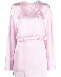 The Attico - Logo-Jacquard Satin Dress - Lyst