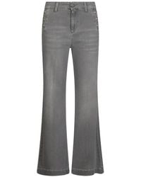 Liu Jo - High Waist Flared Jeans Met Knopen - Lyst