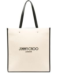Jimmy Choo - Borsa shopping media con logo - Lyst