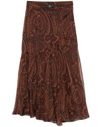 Etro - Midi-Rok Met Paisley-Print - Lyst