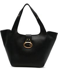 Guess - Sfera Tote Bag Aus Gekörntem Leder Mit Logo-Schild - Lyst