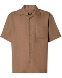 Fendi - Logo-Embroidered Linen Shirt - Lyst