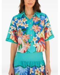 FARM Rio - Garden Of Life Floral-Print Cropped Shirt - Lyst