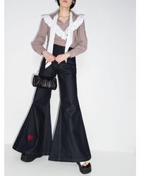 Natasha Zinko Heart-embroidery Flared Jeans - Blue