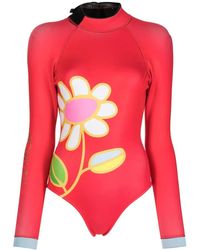 Cynthia Rowley - Floral-Print Mock Neck Wetsuit - Lyst