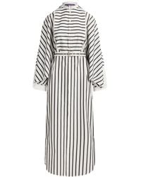 Ralph Lauren - Juliana Gestreepte Jurk Met Ceintuur - Lyst