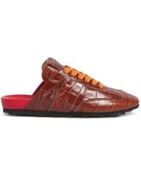Marni - Couronne Cuir Effet Croco Softy Soccer Slip-On Baskets - Lyst