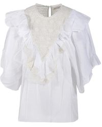 Antik Batik - Dolly Ruffled Lace-Panel Blouse - Lyst