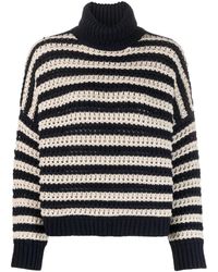 Brunello Cucinelli - Stripe-Print Turtleneck Jumper - Lyst