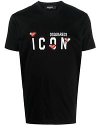 DSquared² - Icon Logo-Print T-Shirt - Lyst