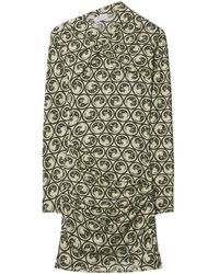 Off-White c/o Virgil Abloh - Moon-Print Gathered Asymmetric Dress - Lyst