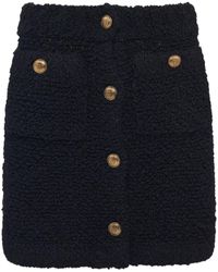 Prada - Button-up Bouclé Miniskirt - Lyst
