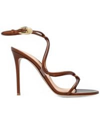 Gianvito Rossi - Jungle Mamba Metallic Leather Sandals - Lyst